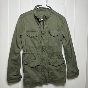 Gap Women's Green Utility Jacket Size XS Full Zip Button Pockets Cotton Casual